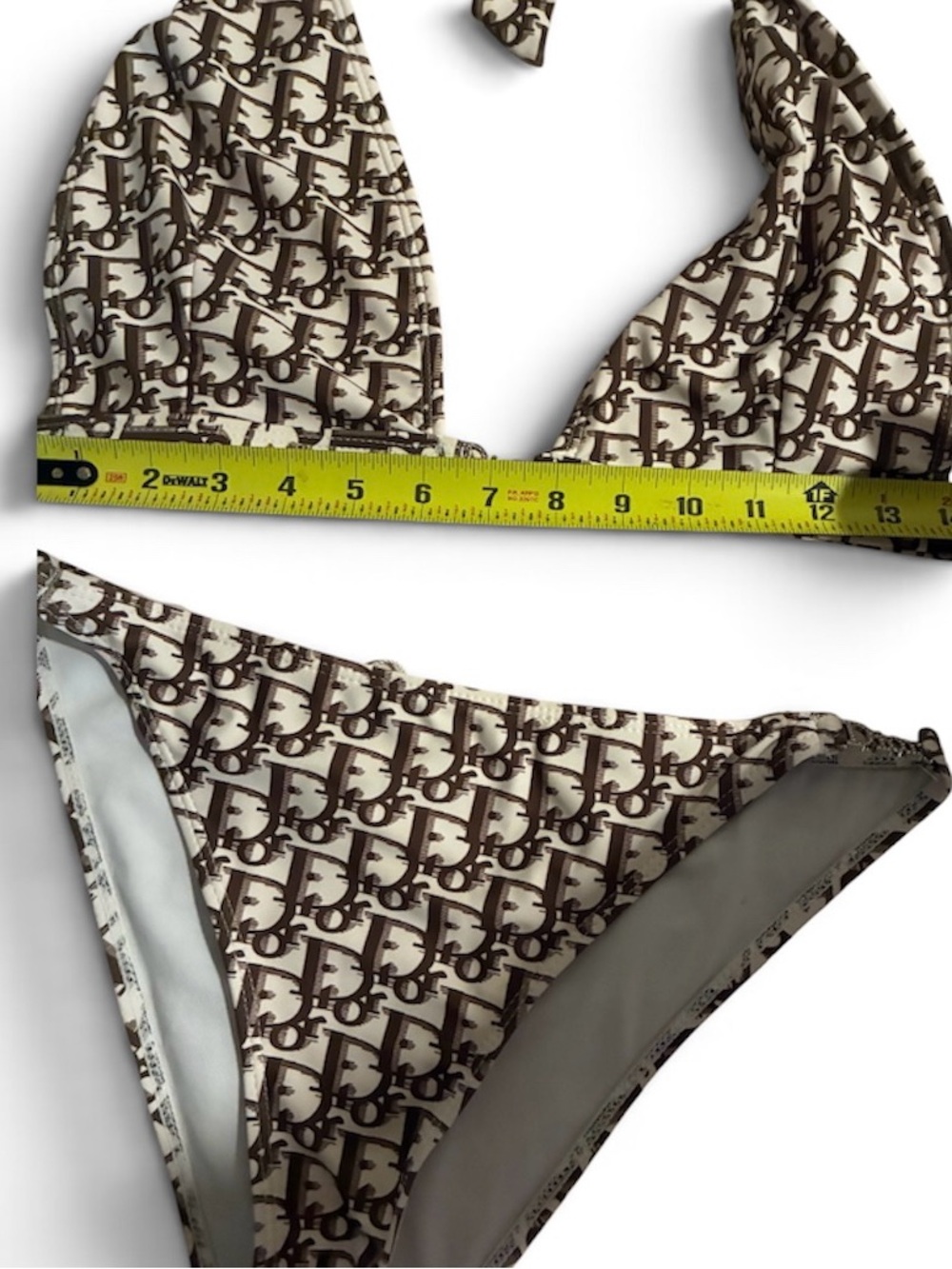 Dior Brown and Cream Monogram Triangle Bikini - Picture 11 of 11